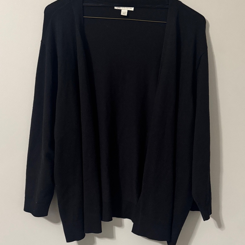 Women's Black Open Front Sweater